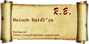 Reisch Balázs névjegykártya
